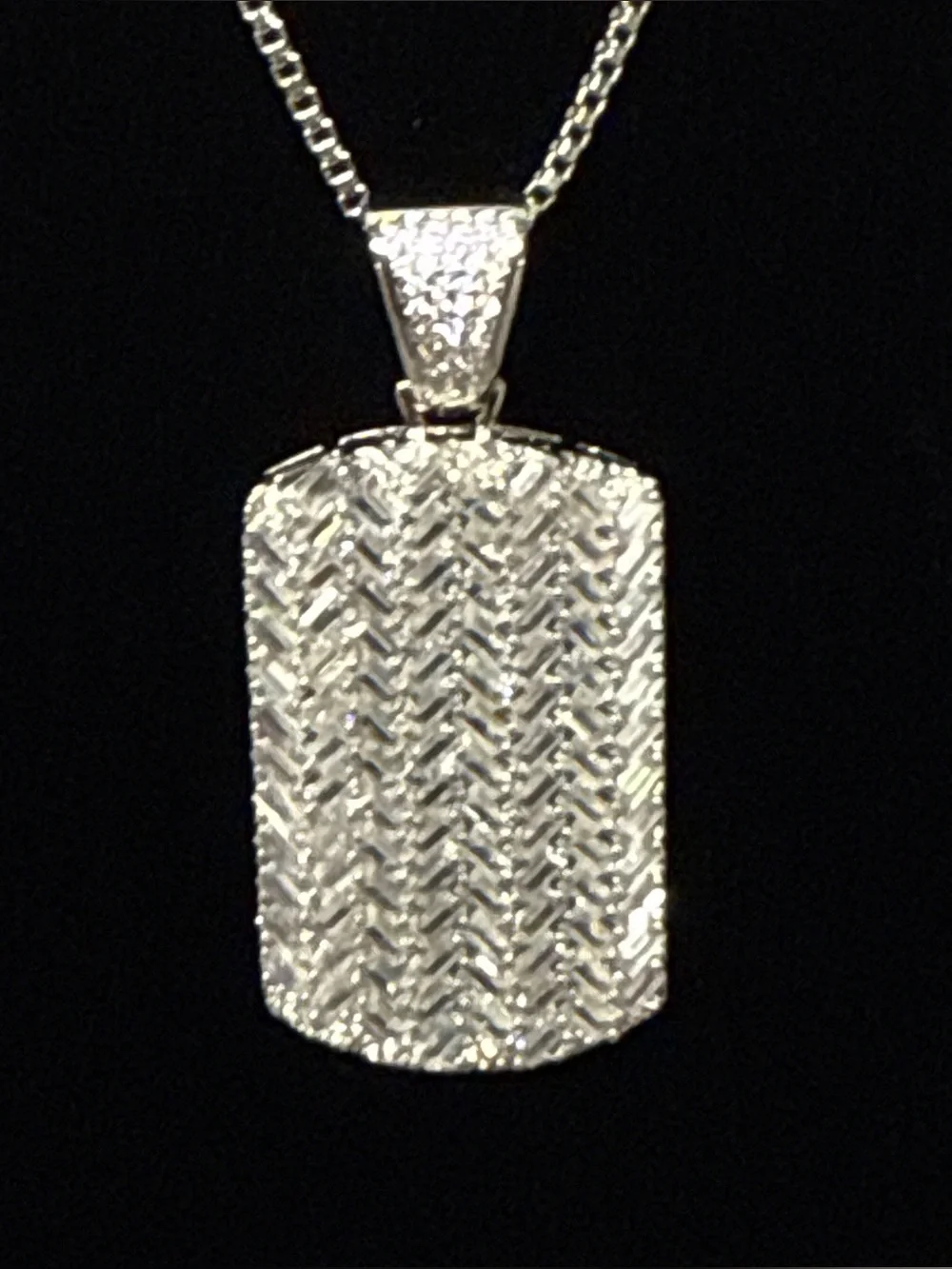 Bella Luce CZ Crystal Dog Tag Necklace - Picture 6 of 9